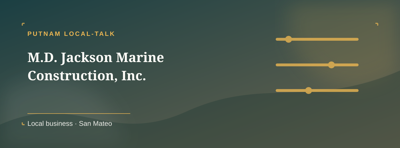 Marine & waterfront listing cover for M.D. Jackson Marine Construction, Inc.